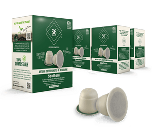 36P Southern Blend - 100 Compostable Nespresso® Compatible Capsules.