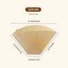 Natural Unbleached # 4 Cone V Shape Coffee Filter Paper - 100 pack