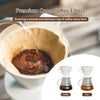 Natural Unbleached # 4 Cone V Shape Coffee Filter Paper - 100 pack