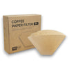Natural Unbleached # 4 Cone V Shape Coffee Filter Paper - 100 pack