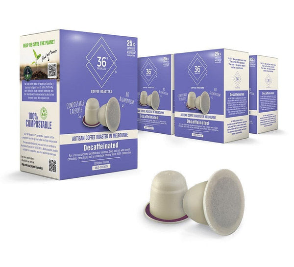 36P Decaffeinated - 100 Compostable Nespresso® Compatible Capsules.