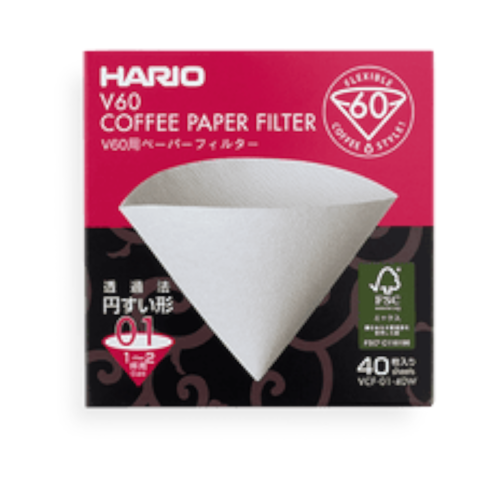 Hario Papers V60 1-2 Cups - 40pk