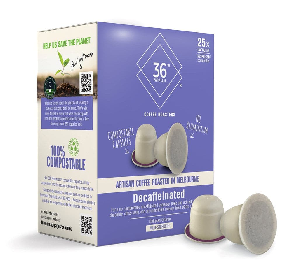 36P Decaffeinated - 25 Nespresso® Compostable Compatible Capsules.