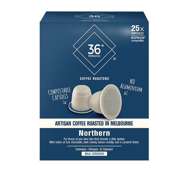 36P Northern Blend - 25 Compostable Nespresso® Compatible Capsules.