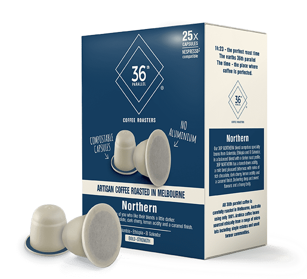 36P Northern Blend - 25 Compostable Nespresso® Compatible Capsules.