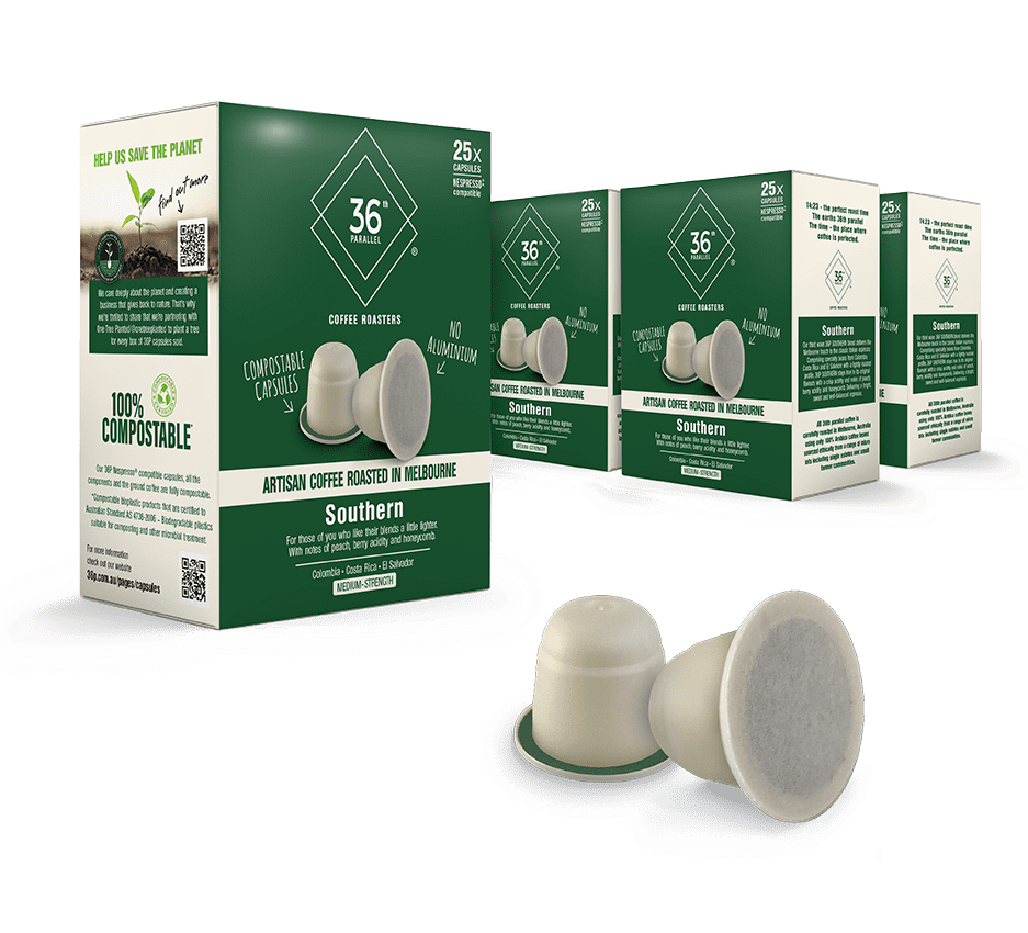 36P Southern Blend - 100 Compostable Nespresso® Compatible Capsules.